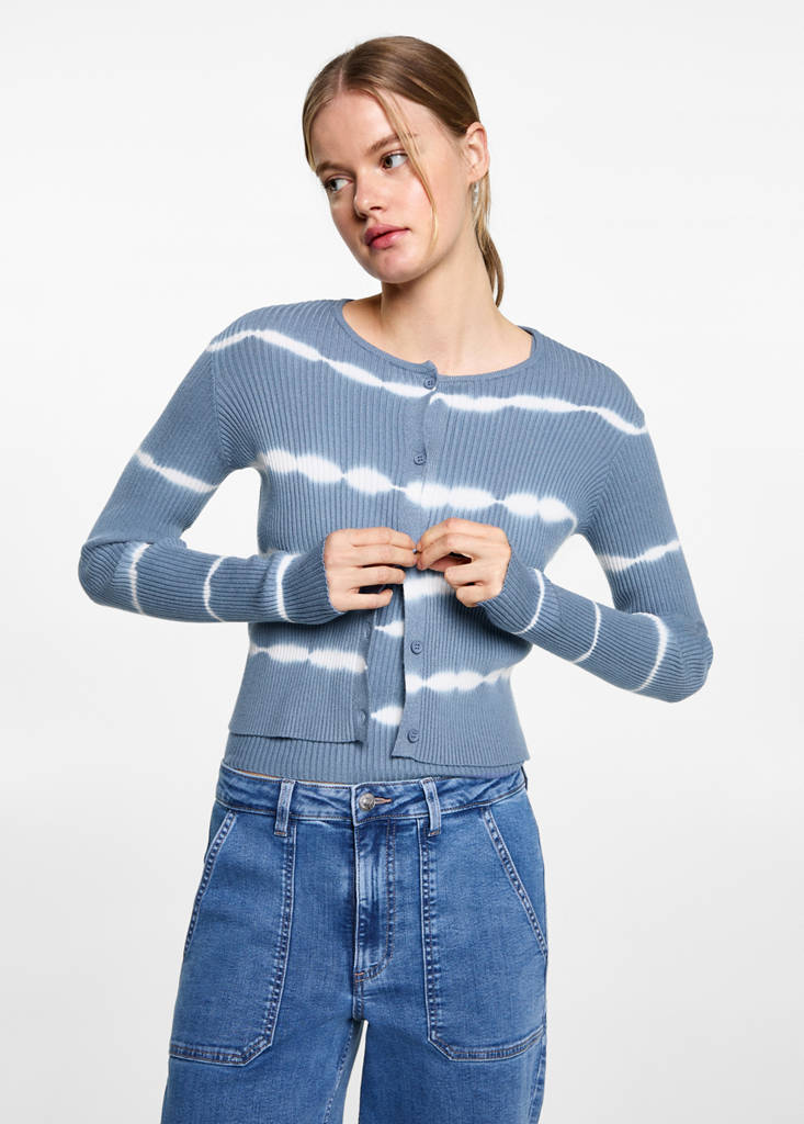 Fine-knit cardigan — Sky Blue