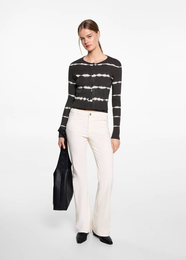 Fine-knit cardigan — Charcoal