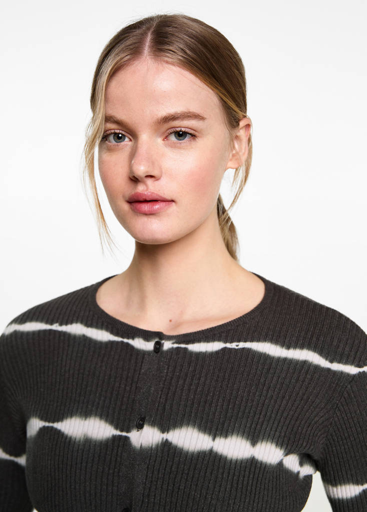 Fine-knit cardigan — Charcoal