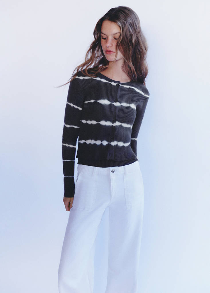 Fine-knit cardigan — Charcoal