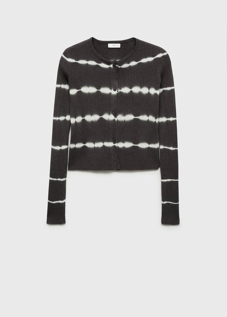 Fine-knit cardigan — Charcoal