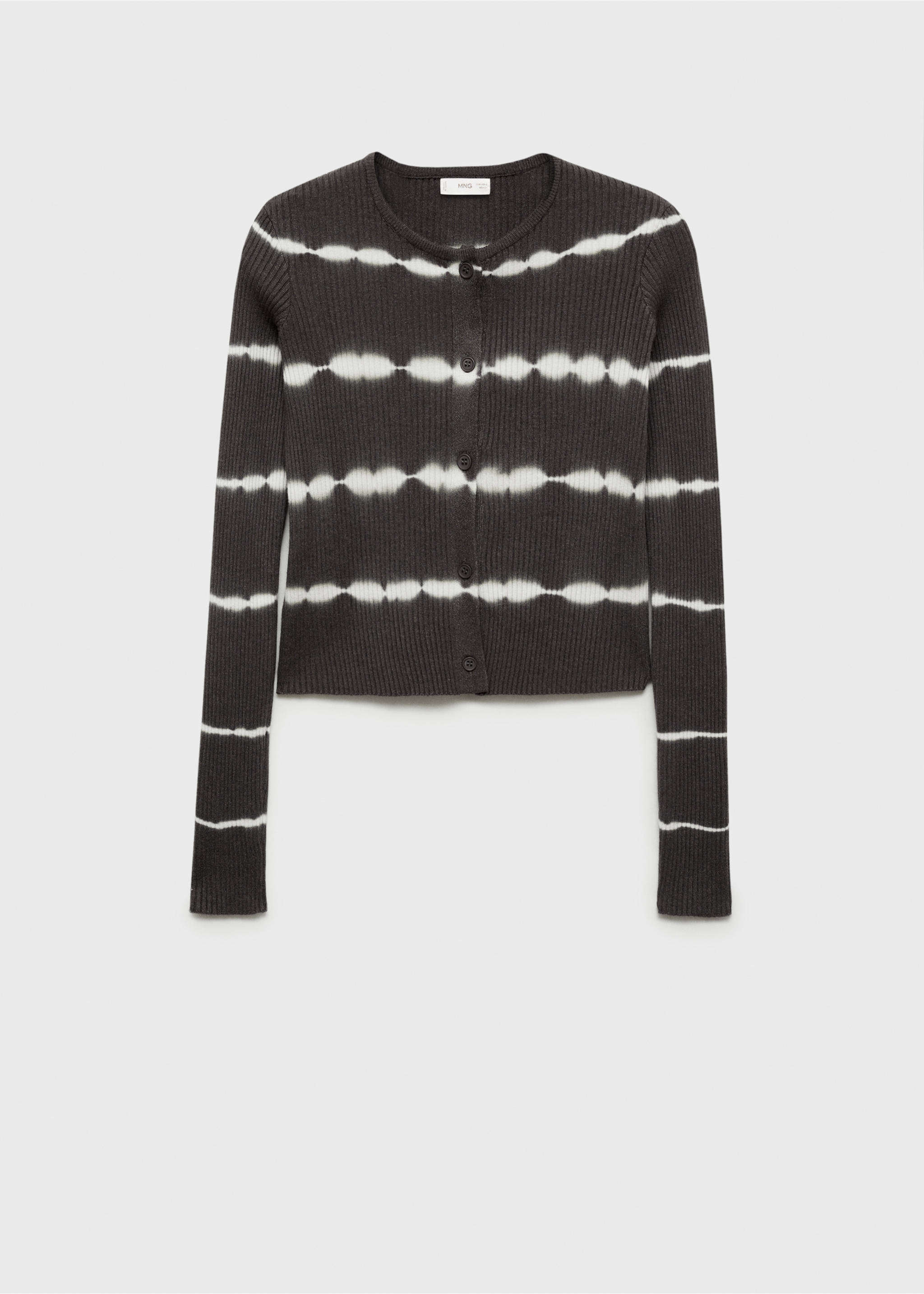 Fine-knit cardigan - Article without model, Charcoal. Ref: 87054786-00.