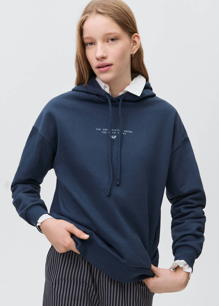 Hoodie cotton sweatshirt — Dark Navy