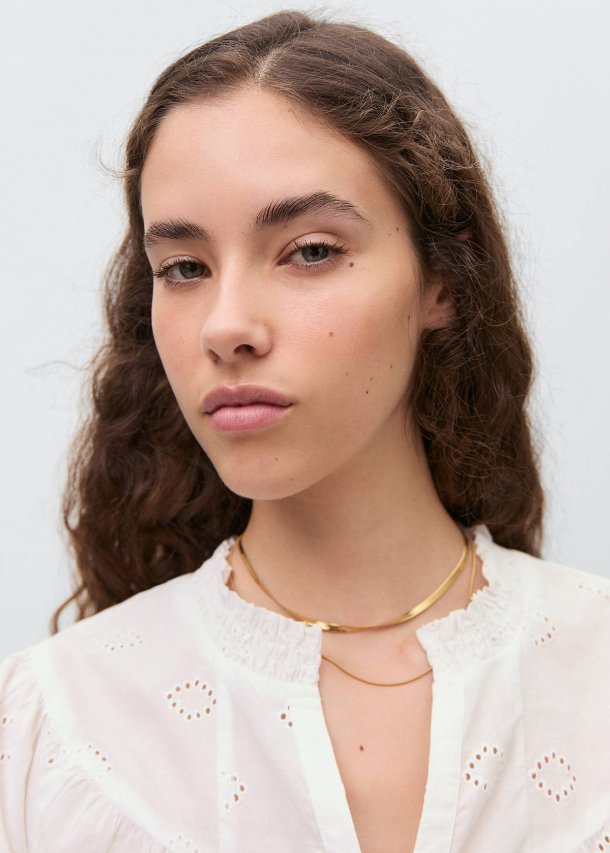 English embroidery blouse — Off White