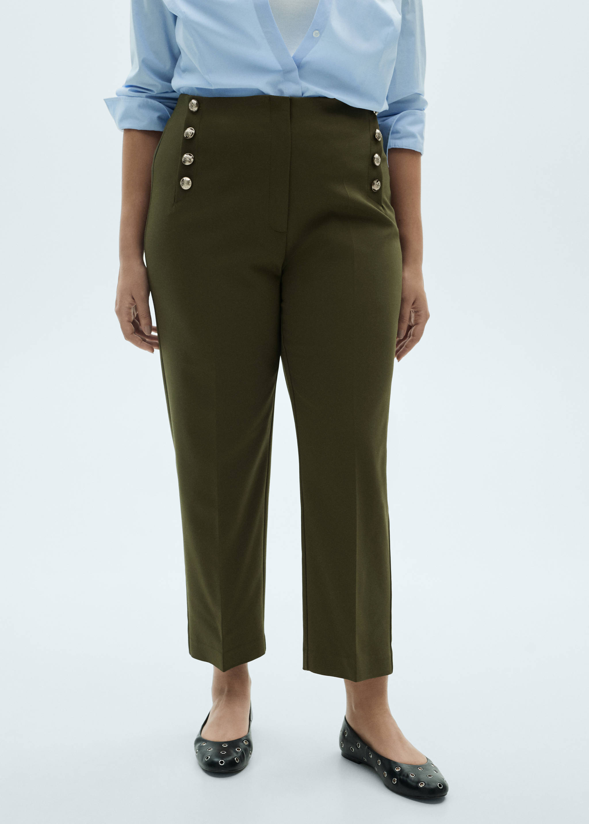 Straight pants with jewel buttons - Details of the article 5