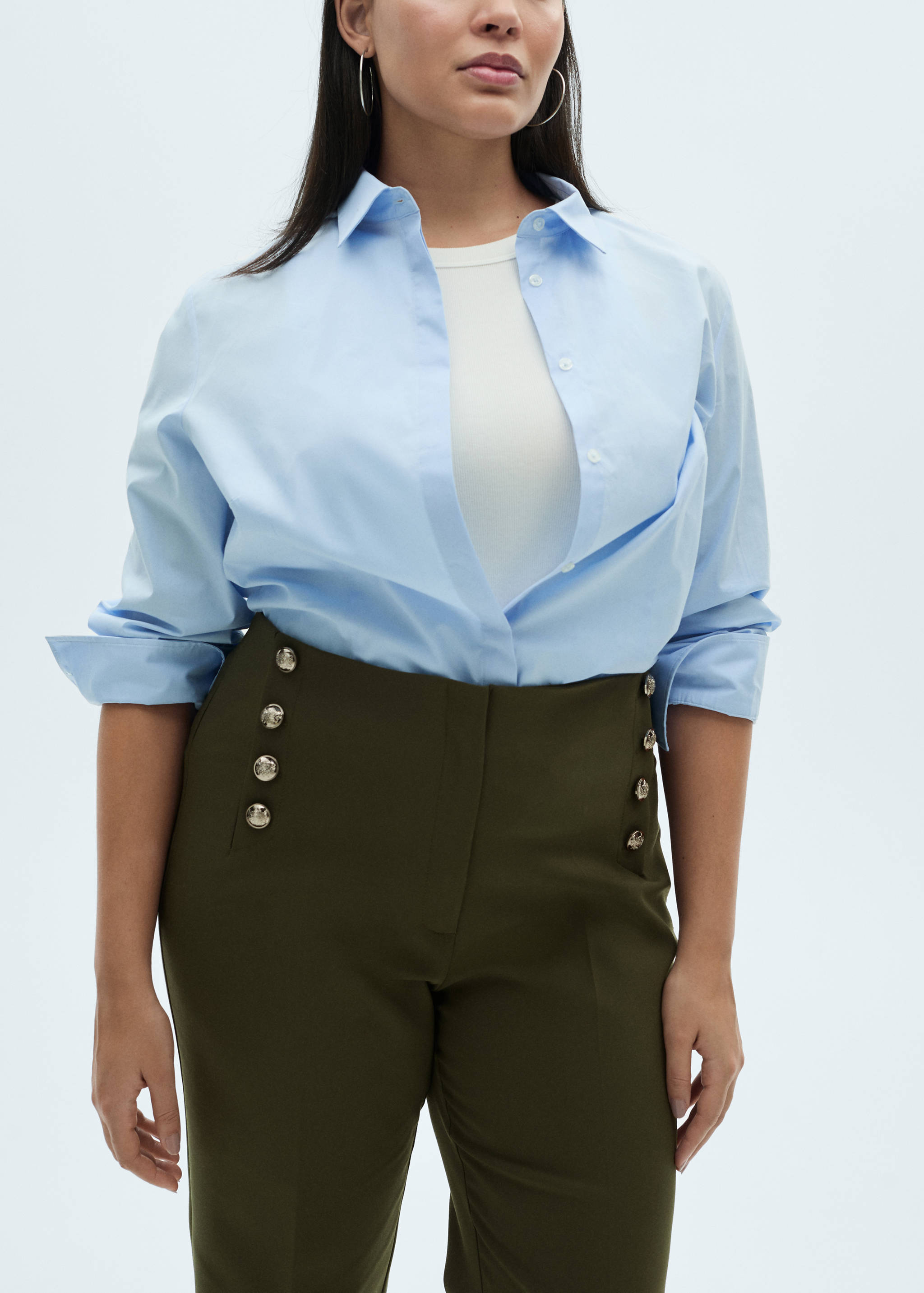 Straight pants with jewel buttons - Details of the article 4