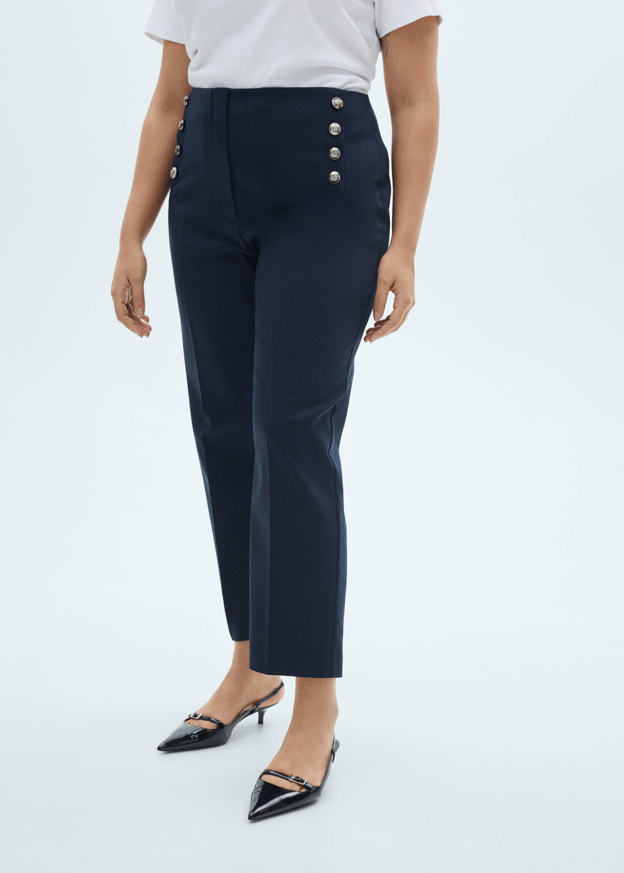 Straight pants with jewel buttons - Details of the article 5