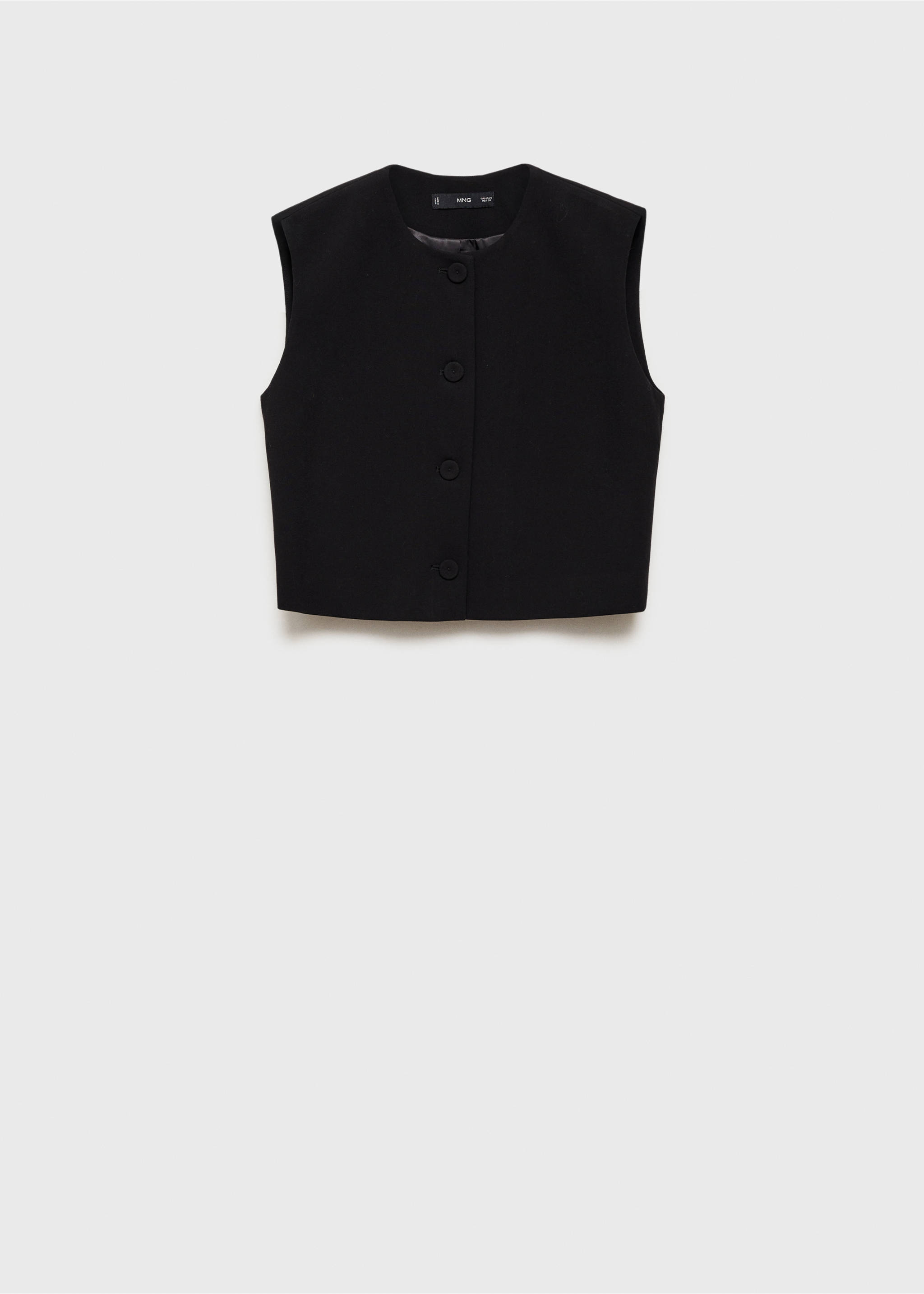 Suit waistcoat with buttons - Article without model, Black. Ref: 87054802-00.