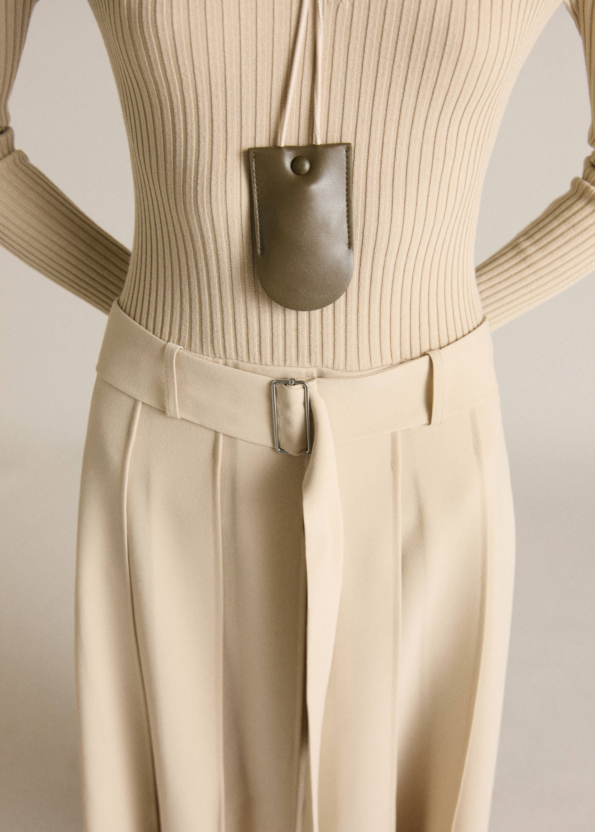 فستان بحزام منسوج وتصميم متنوع - تفاصيل المنتج 6