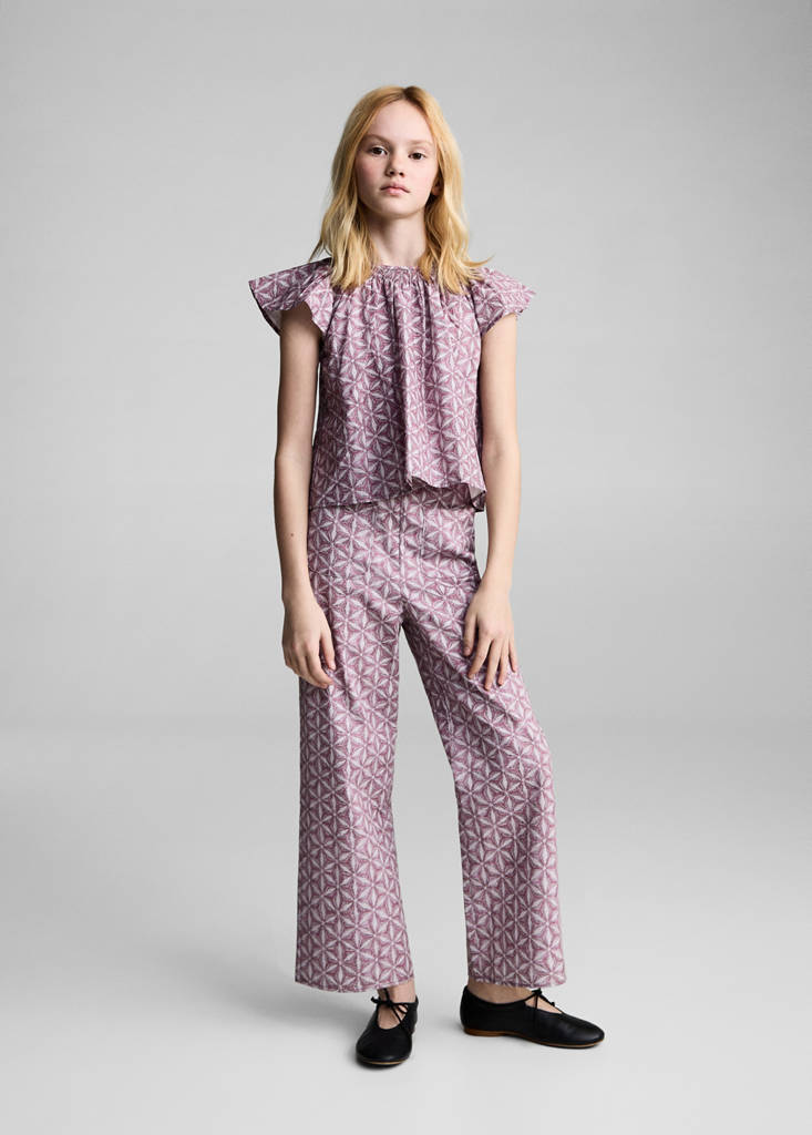 Printed pocket trousers — Pink