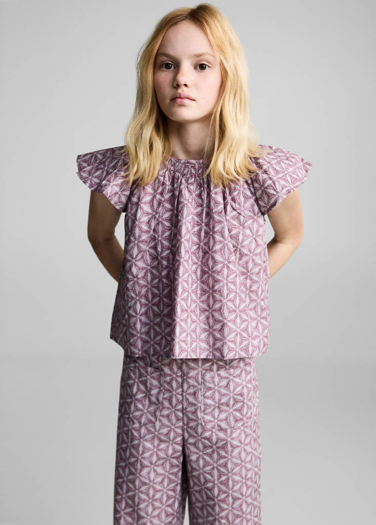 Printed pocket trousers — Pink