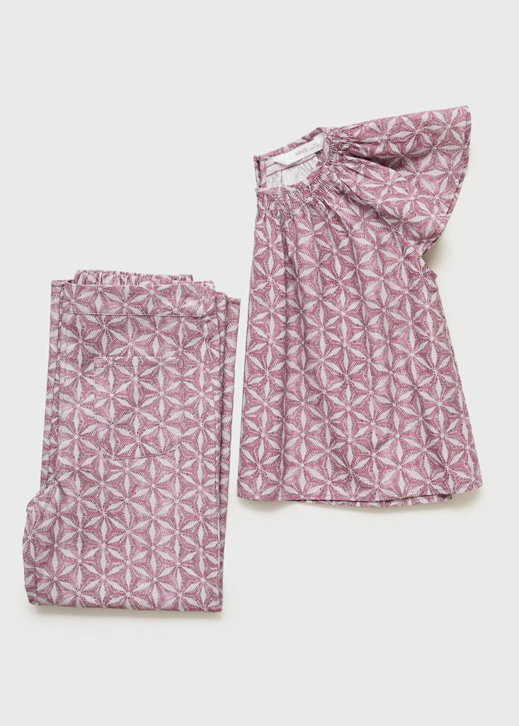 Printed pocket trousers — Pink