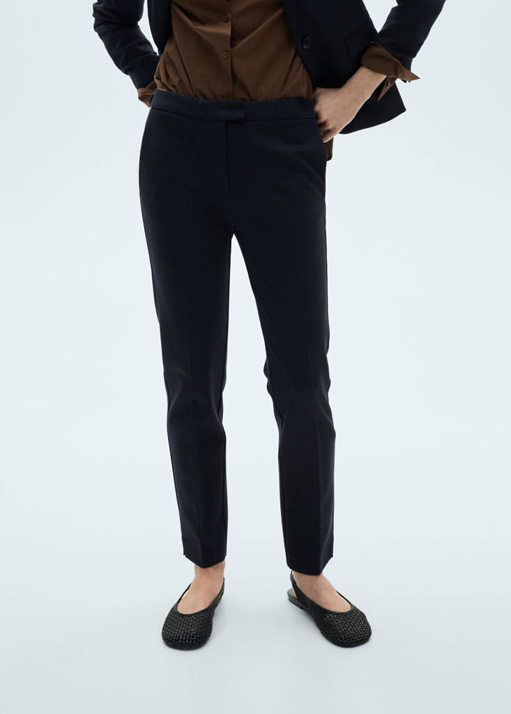 Straight mid-rise trousers — Dark Navy