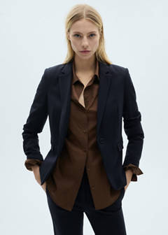 Straight mid-rise trousers — Dark Navy 4