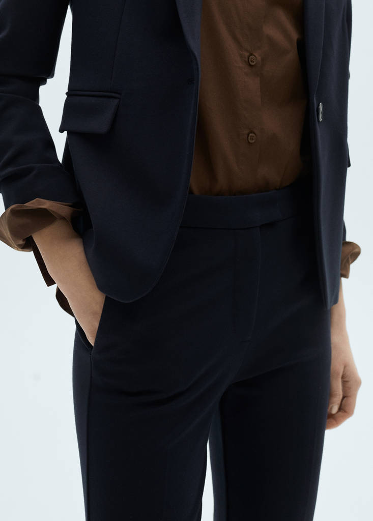 Straight mid-rise trousers — Dark Navy