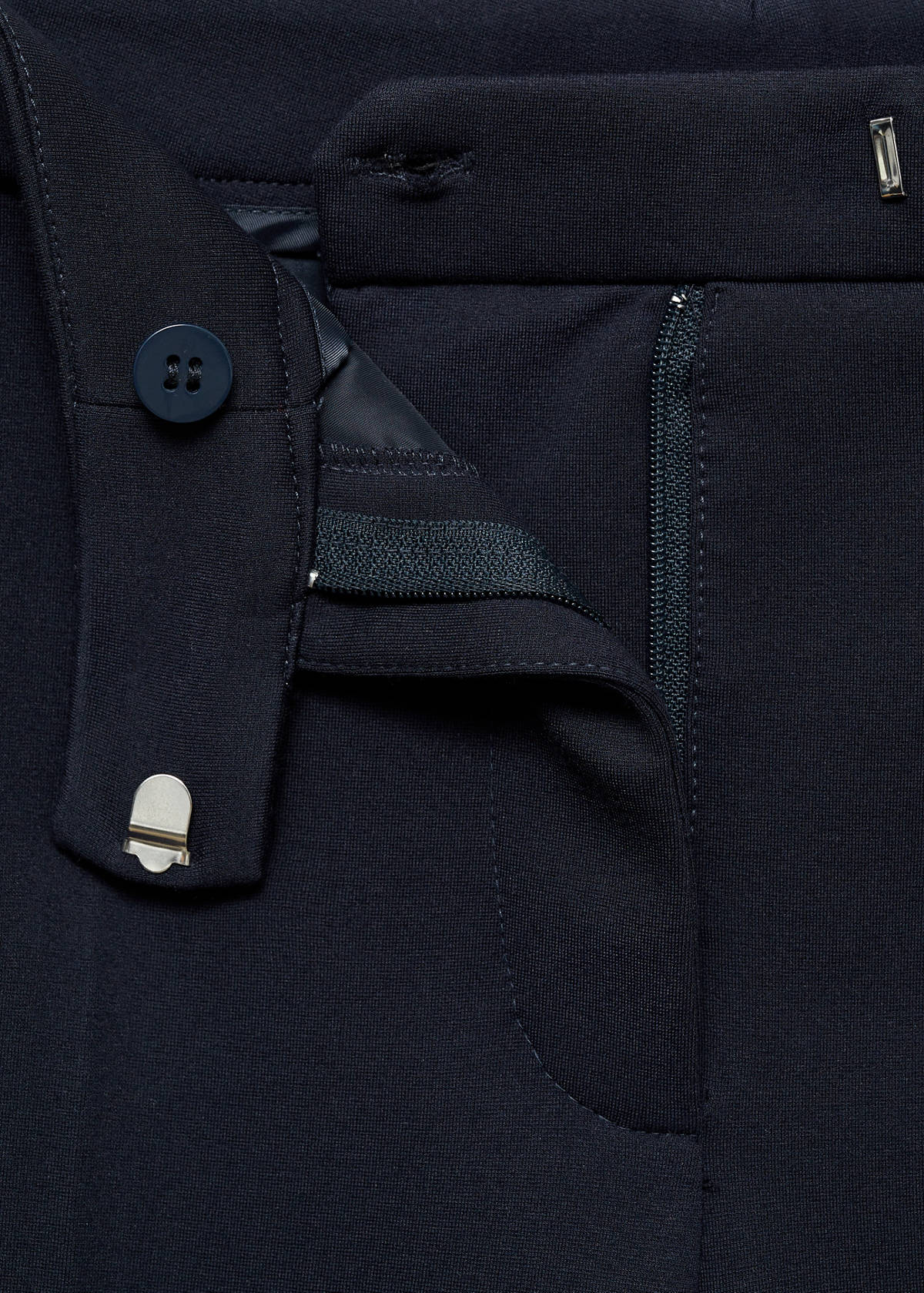 Straight mid-rise trousers — Dark Navy