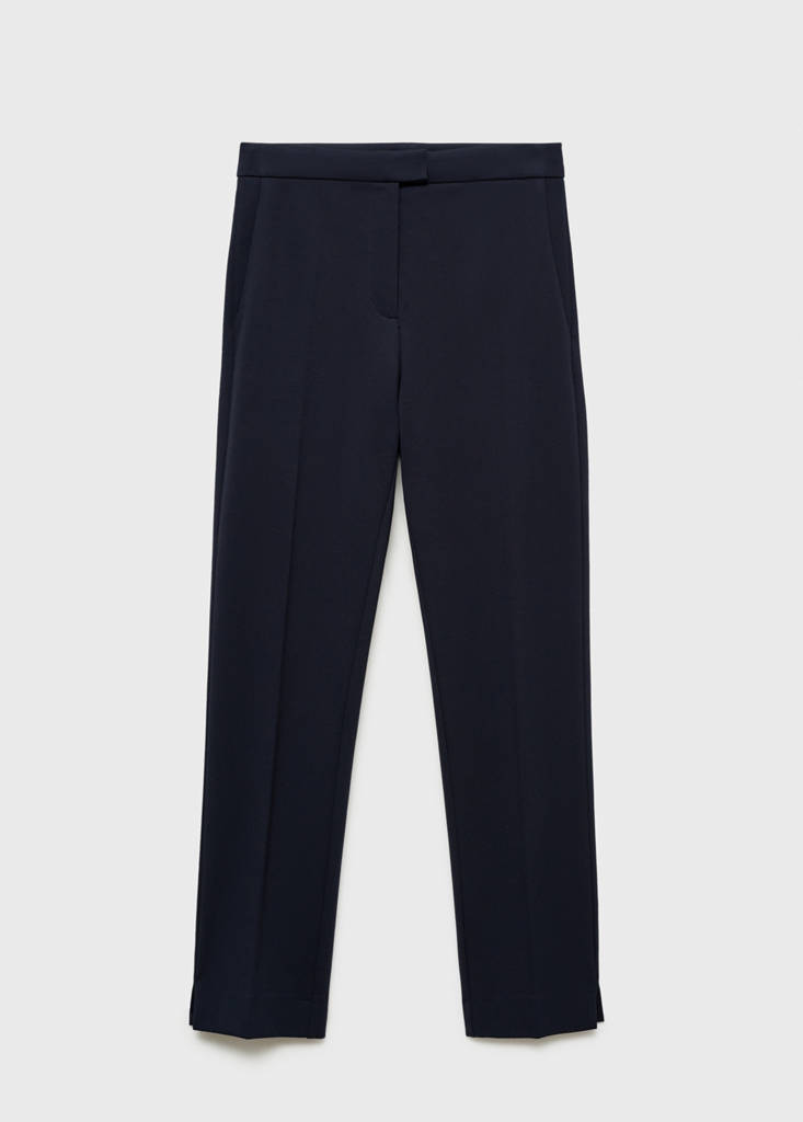 Straight mid-rise trousers — Dark Navy