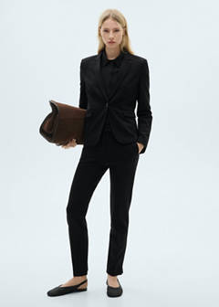 Straight mid-rise trousers — Black 2
