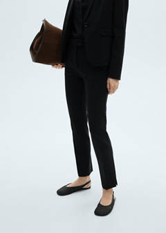 Straight mid-rise trousers — Black 1