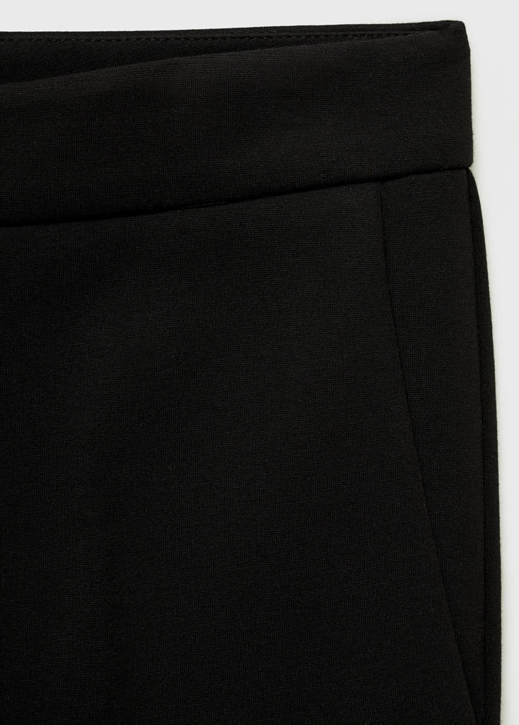 Straight mid-rise trousers — Black