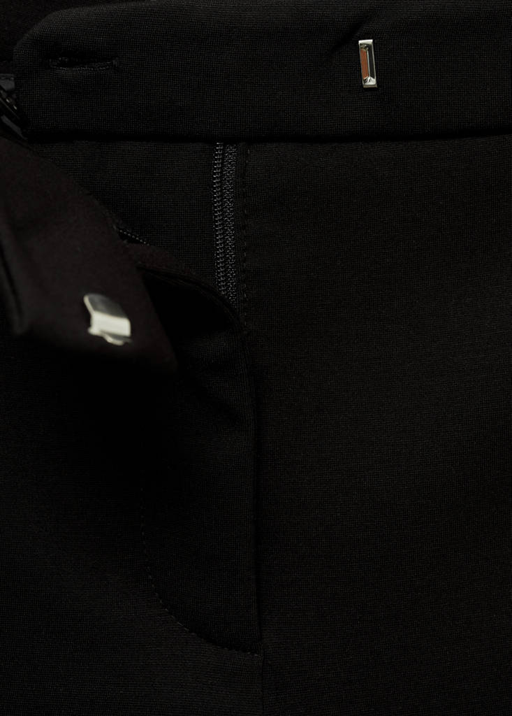 Straight mid-rise trousers — Black