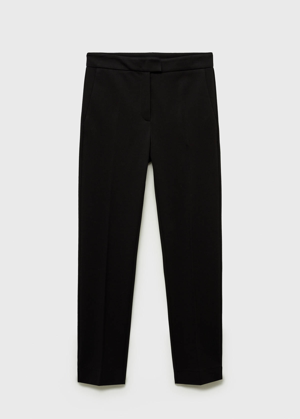 Straight mid-rise trousers — Black