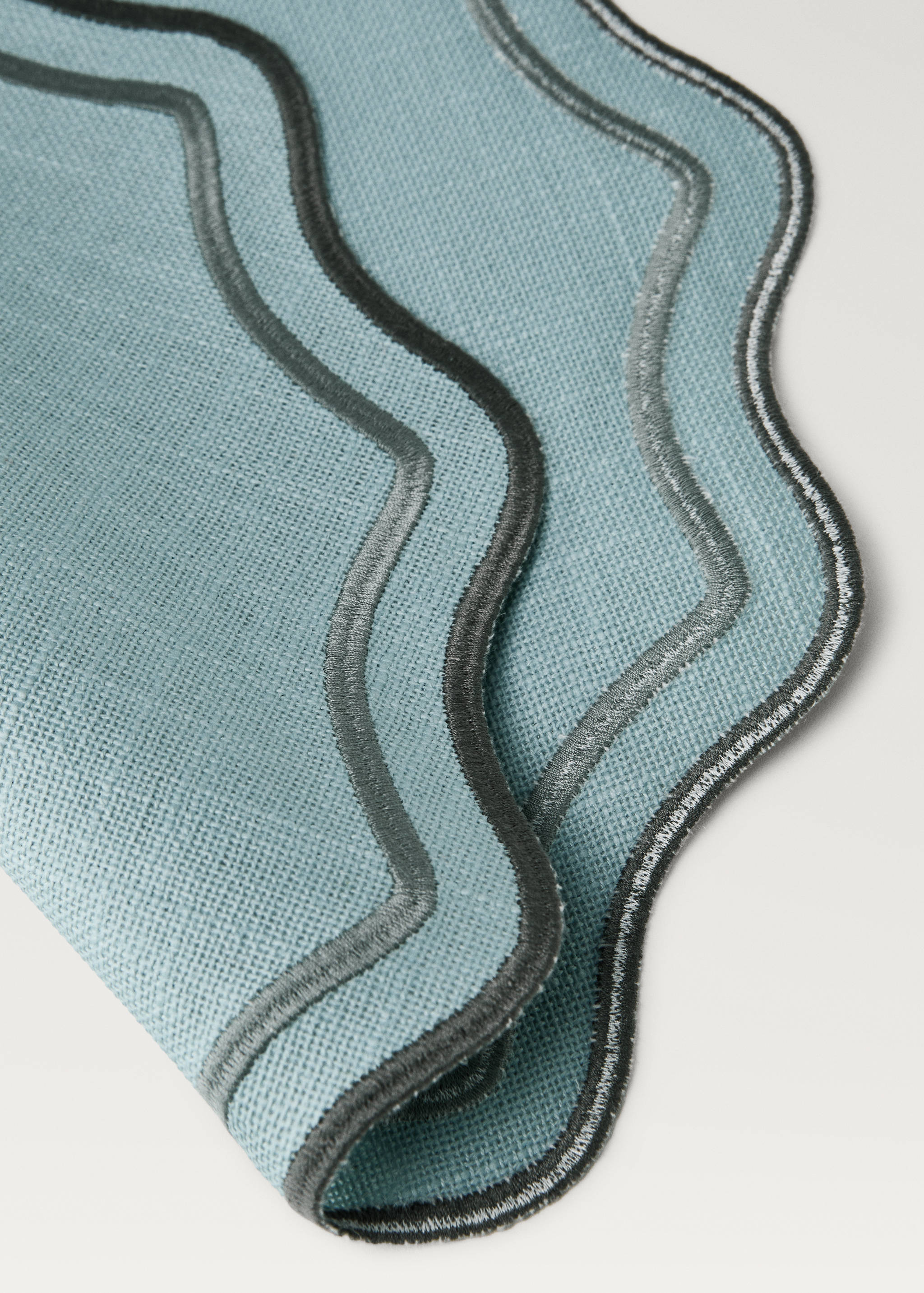 Toalha individual de algodão resinada ondas - Pormenor do artigo 1