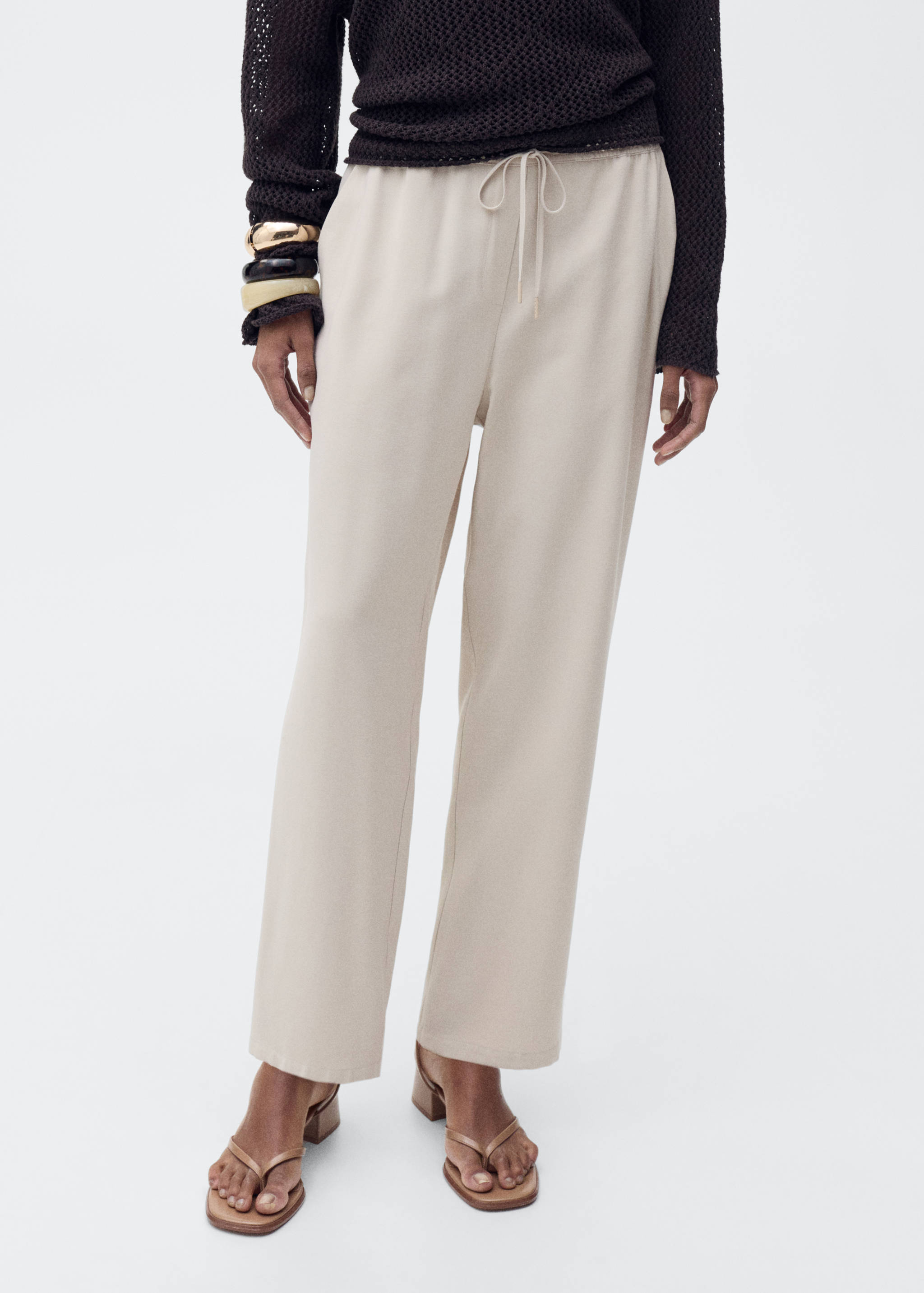 Elastic waist flowy trousers - Medium plane