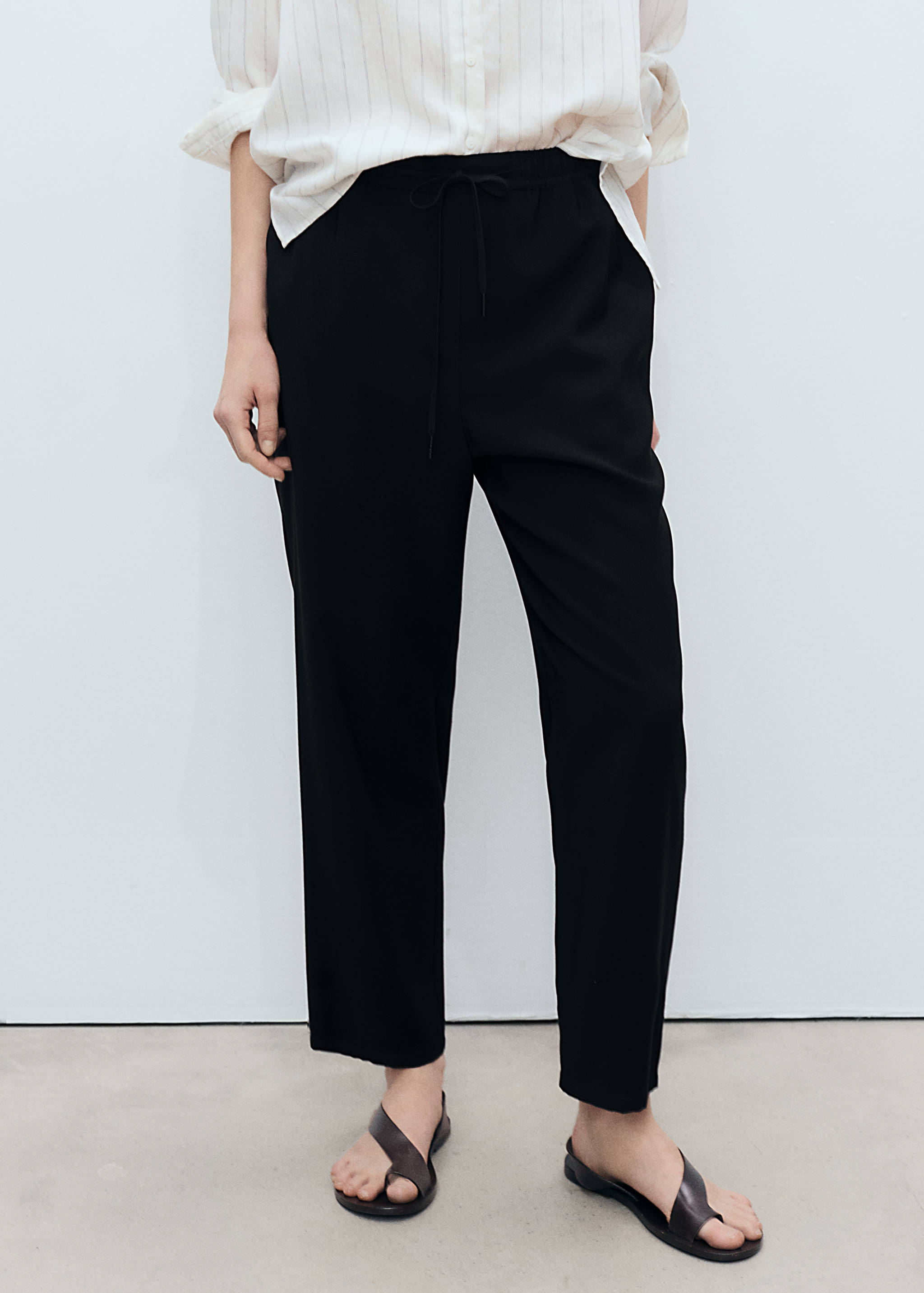 Elastic waist flowy trousers - Medium plane