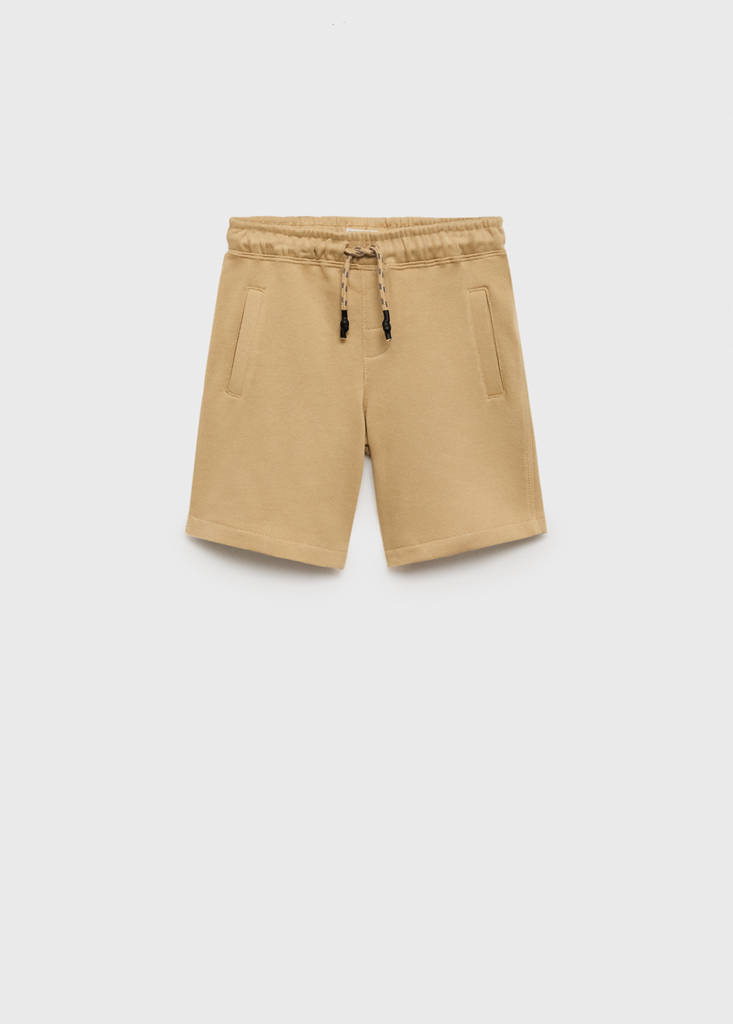 MANGO KIDS - Bermuda coton cordon ocre - 5-6 ans - Garçon