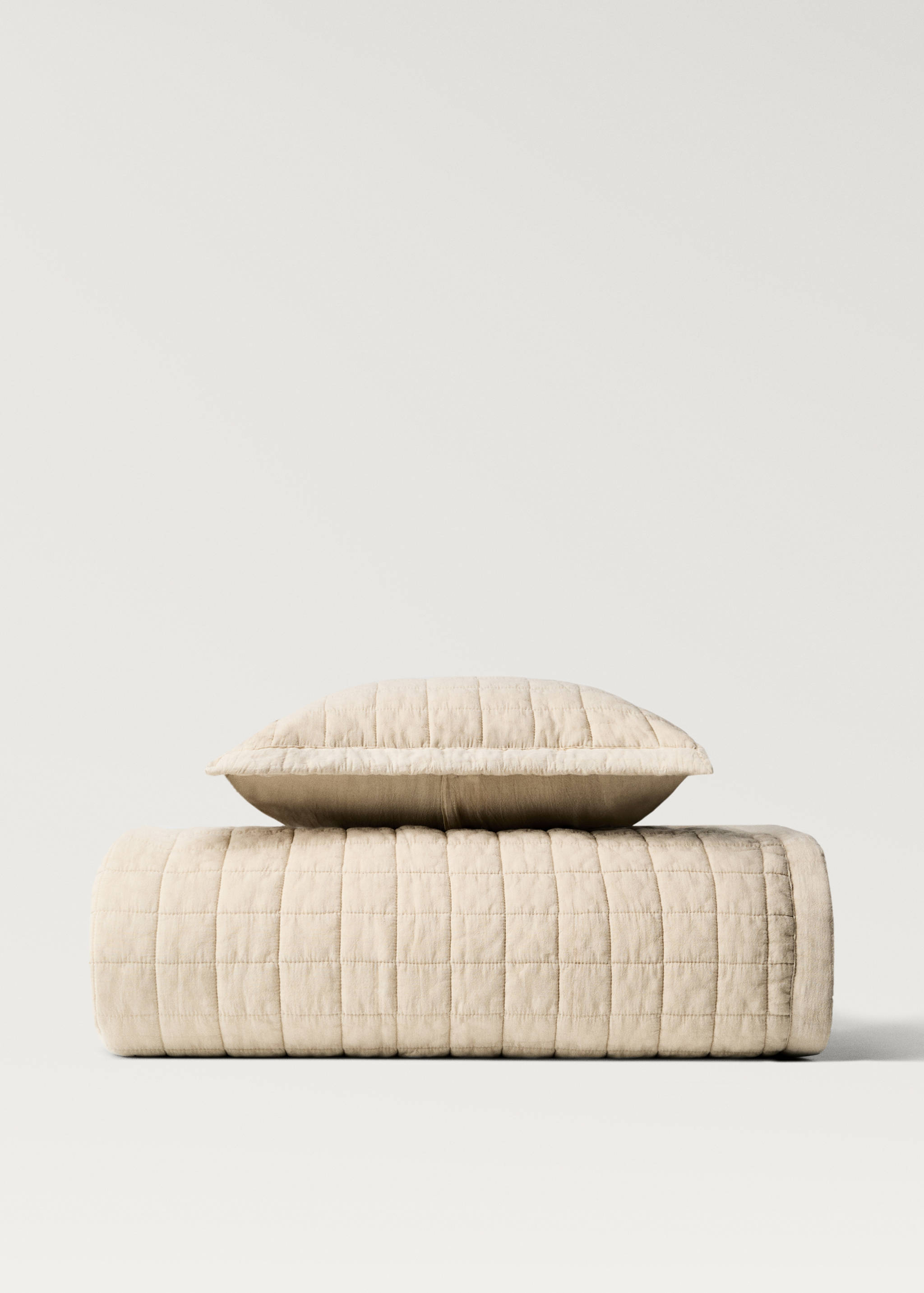 Washed cotton check bedspread for 90/105 cm bed - Details of the article 3