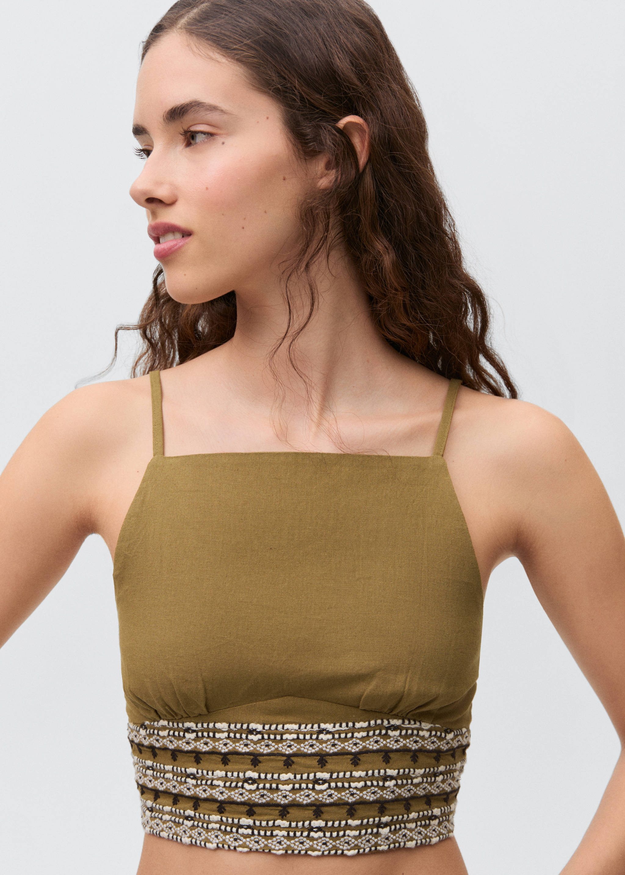 Cotton linen-blend top - Details of the article 1