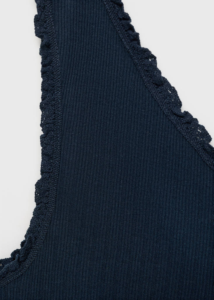 Lace asymmetric top — Dark Navy