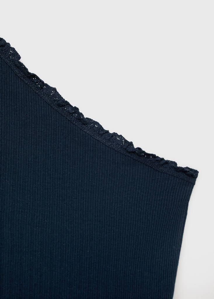 Lace asymmetric top — Dark Navy