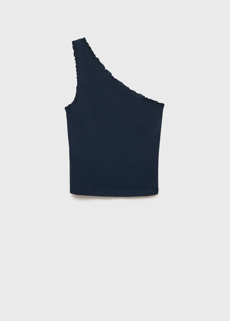 Lace asymmetric top — Dark Navy