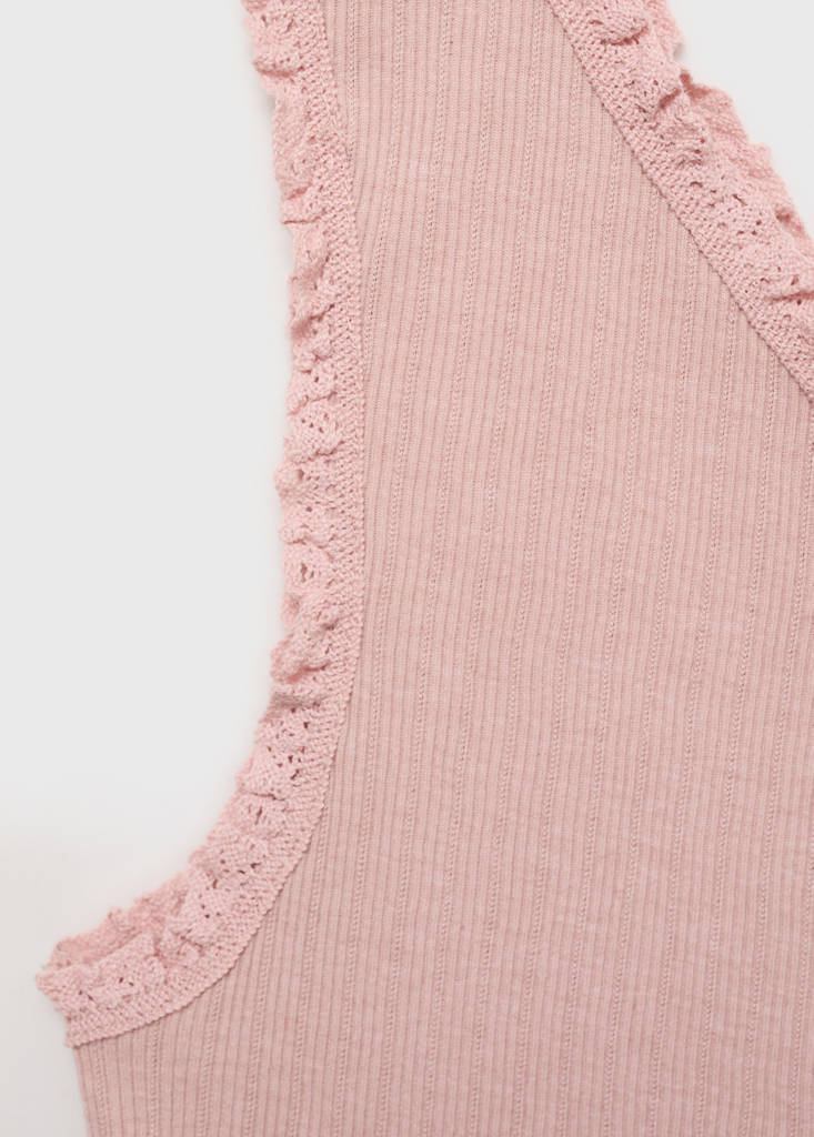 Lace asymmetric top — Pale Pink