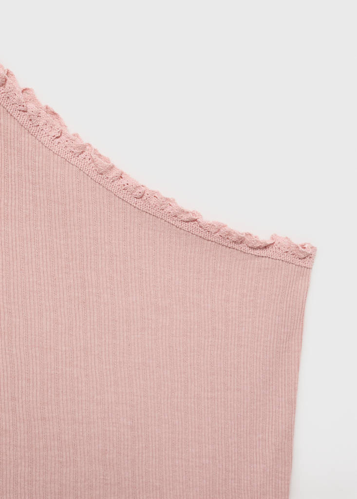 Lace asymmetric top — Pale Pink