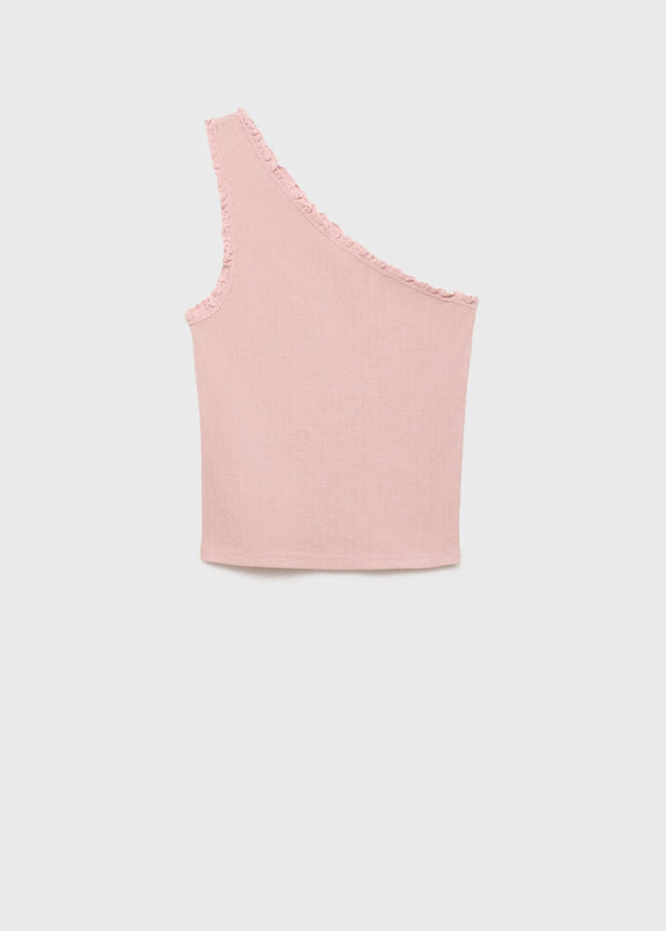 Lace asymmetric top — Pale Pink