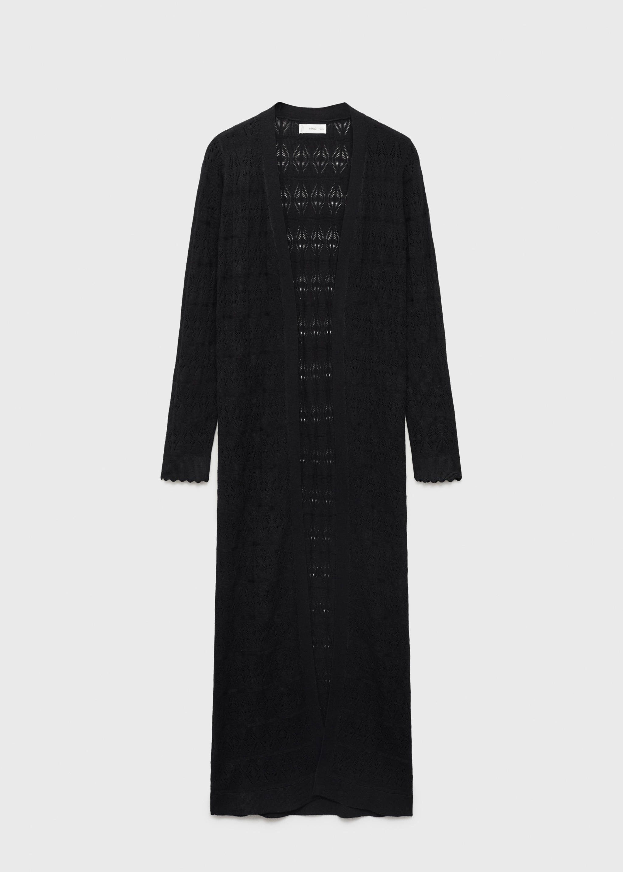 Long knitted cardigan with lace accents - Article without model