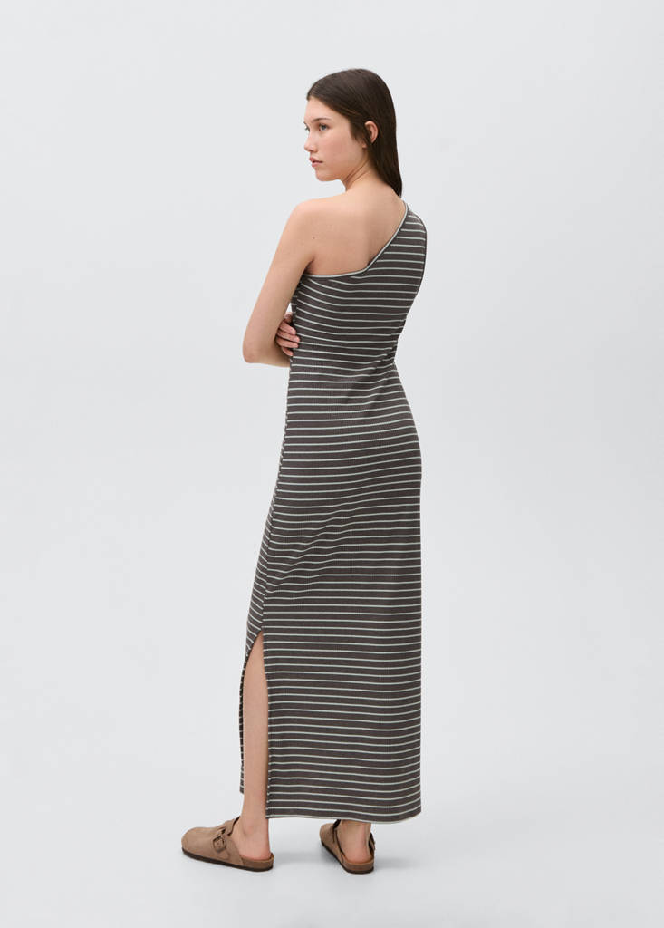 Long asymmetric dress — Grey