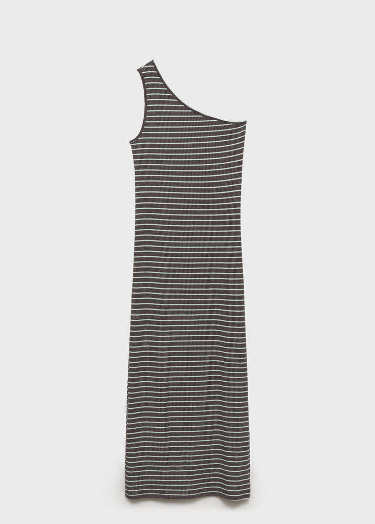 Long asymmetric dress — Grey