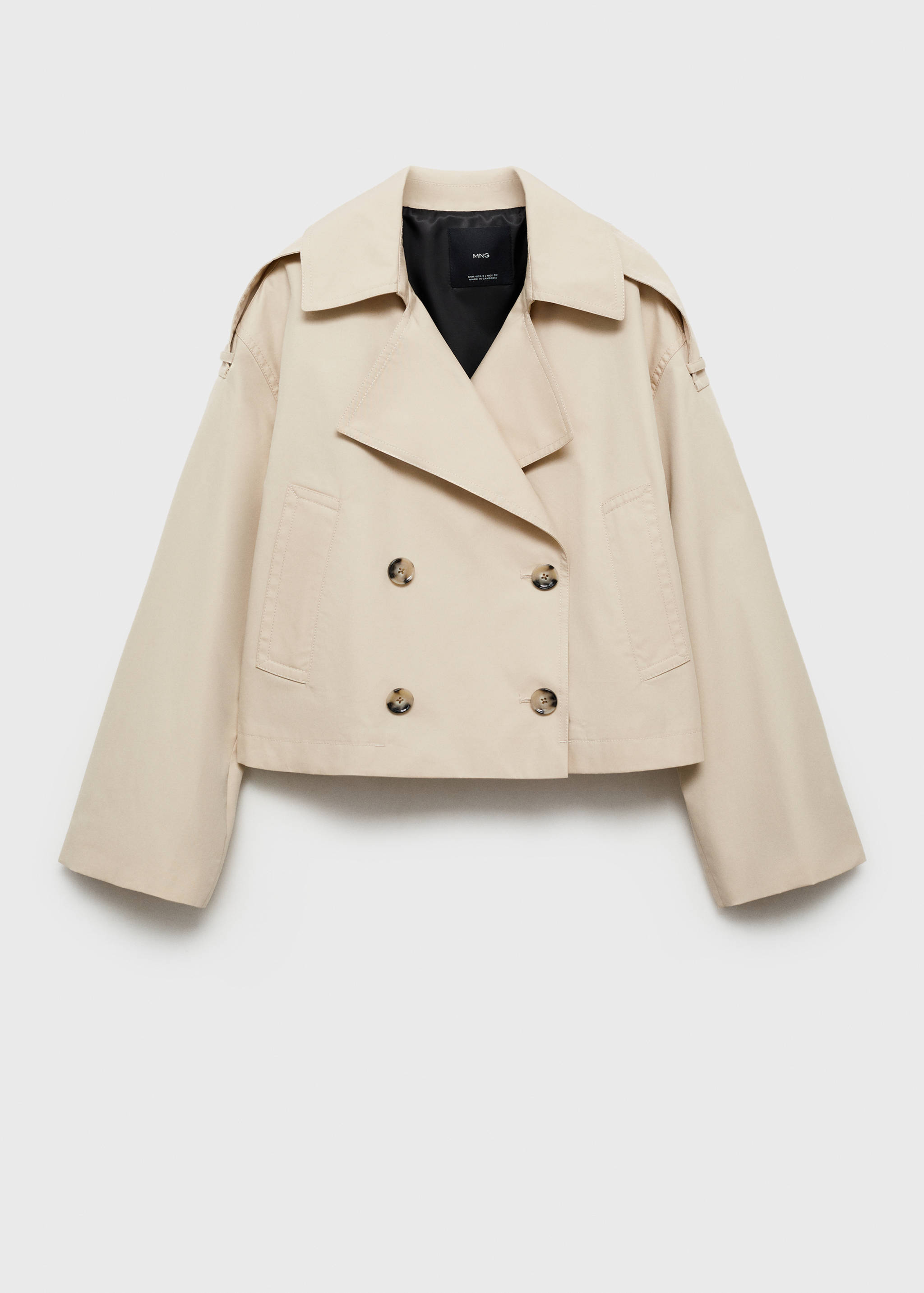 Double-breasted cropped trench coat - Article without model