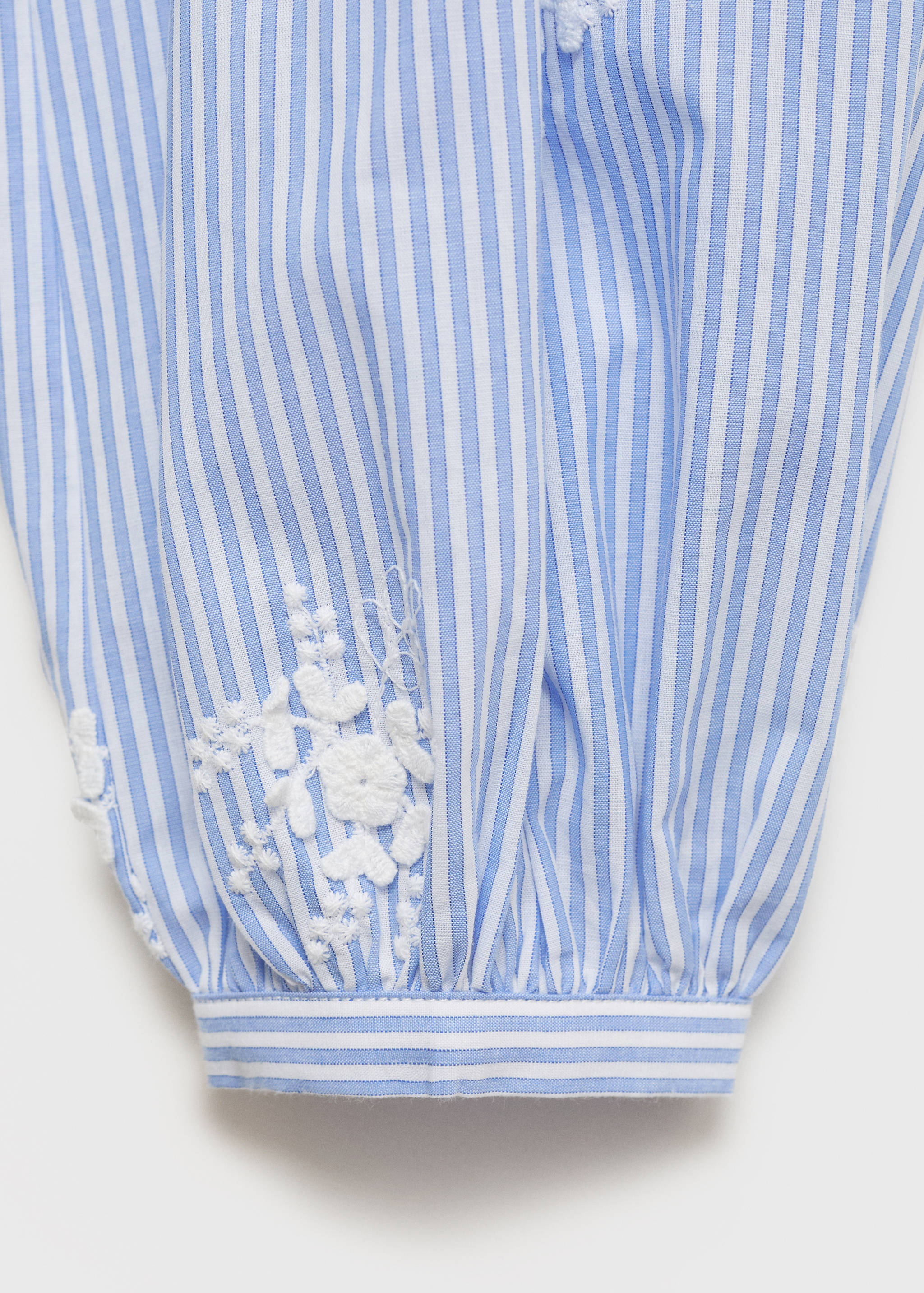 Flower embroidered striped shirt - Details of the article 0