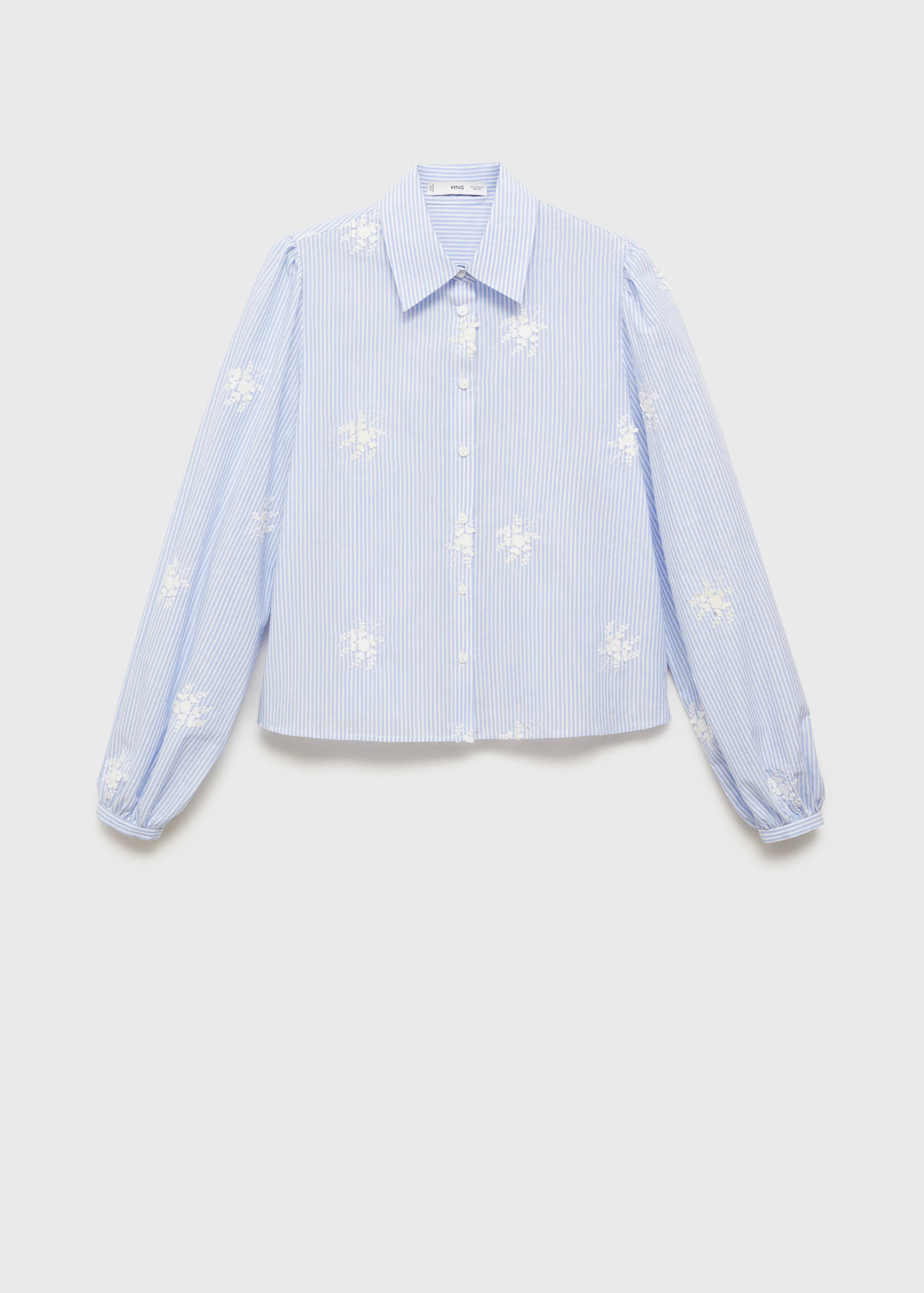 Flower embroidered striped shirt - Article without model