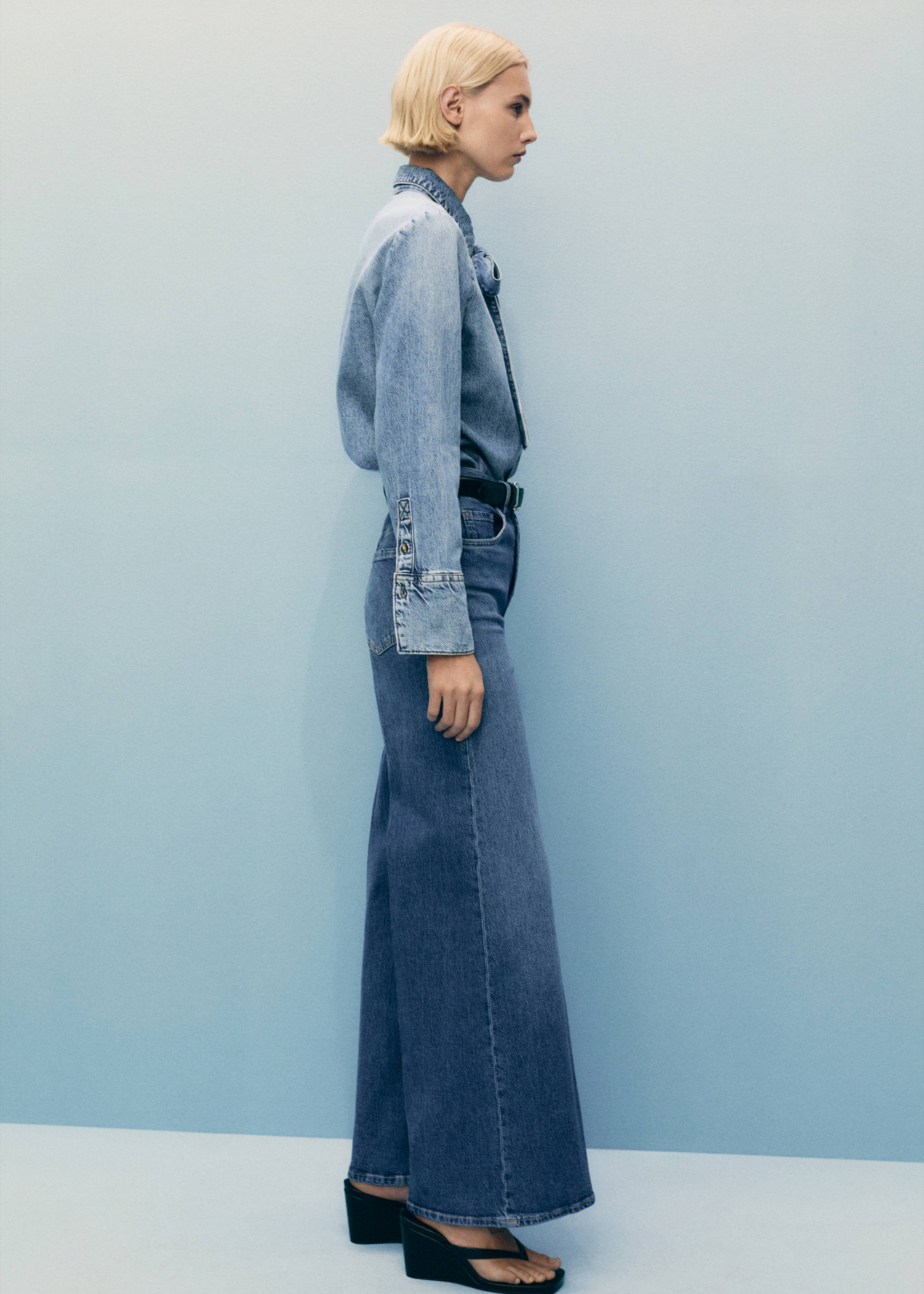 Джинсы с широкими штанинами и высокой посадкой - Деталь изделия 2