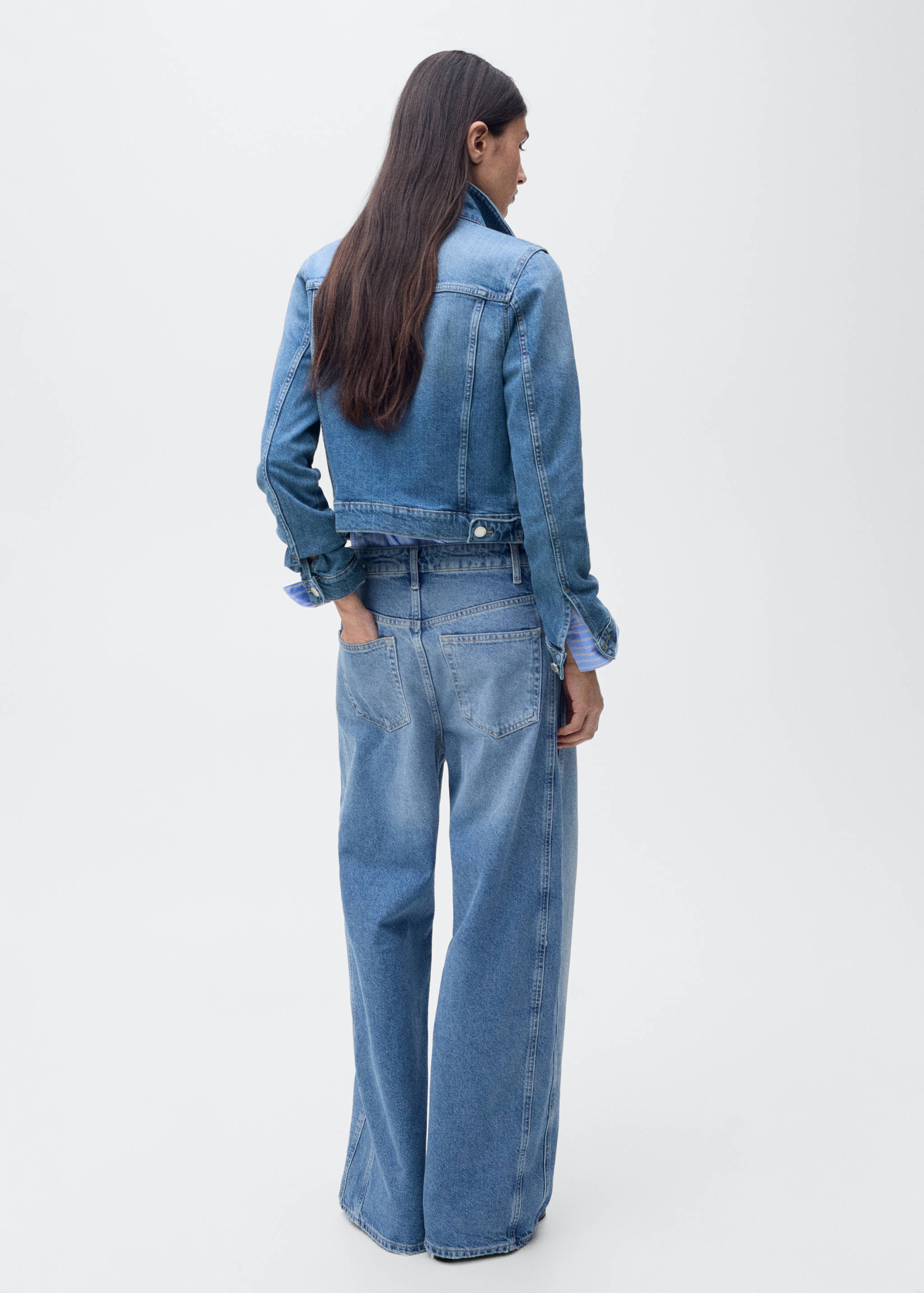 Crop denim jacket - Reverse of the article