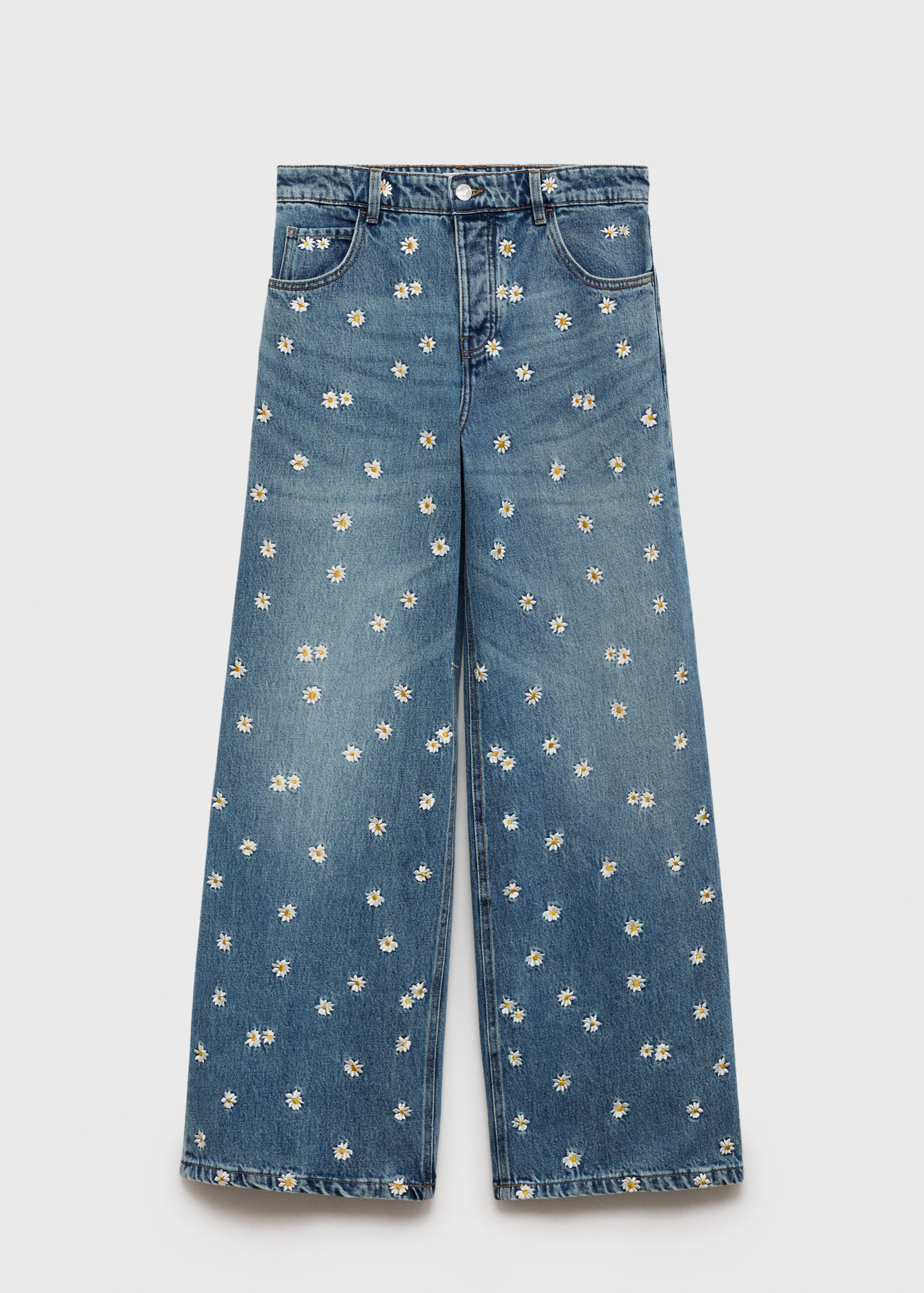 Jeans wideleg bordado flores - Artículo sin modelo