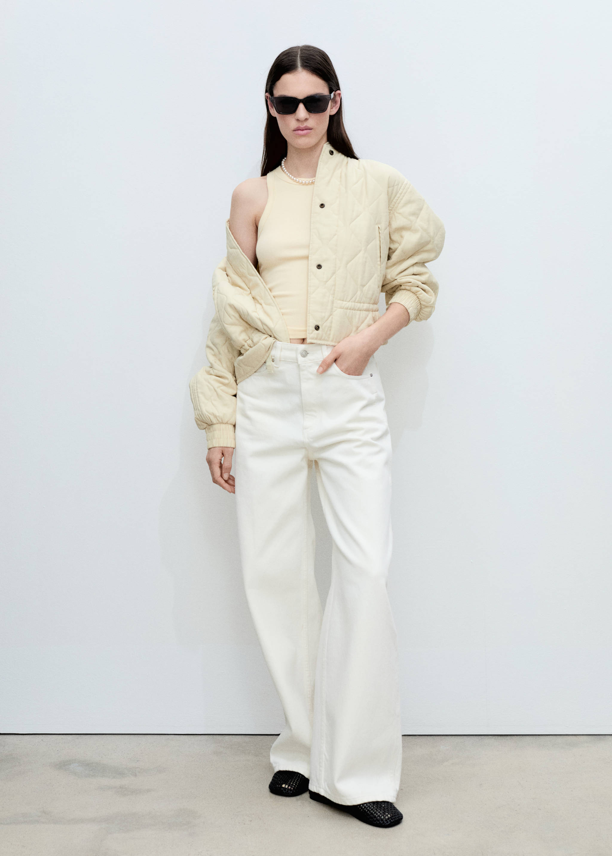 Ribbed cotton-blend top - General plane