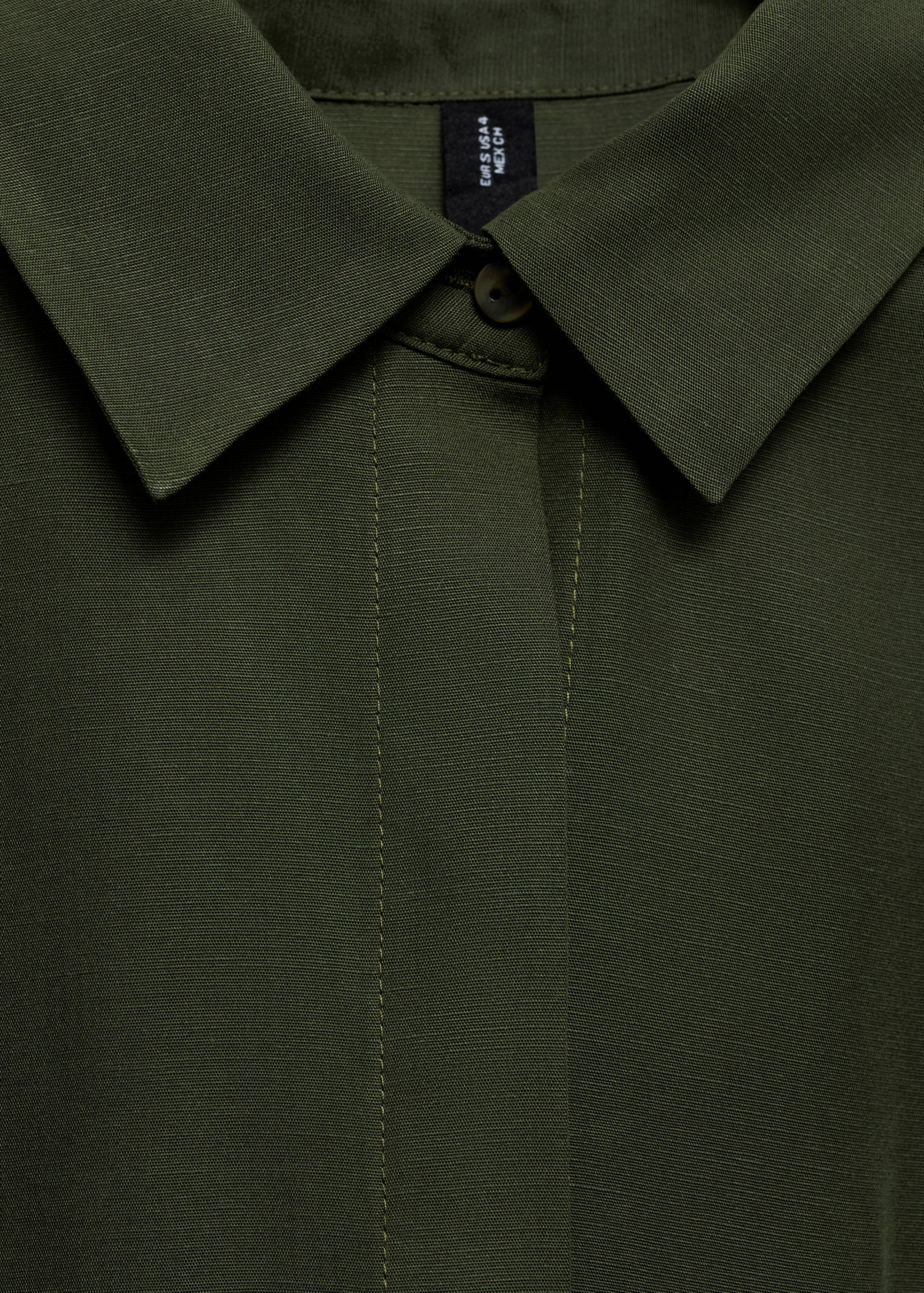 Linen and lyocell-blend shirt dress with belt - Details of the article 8