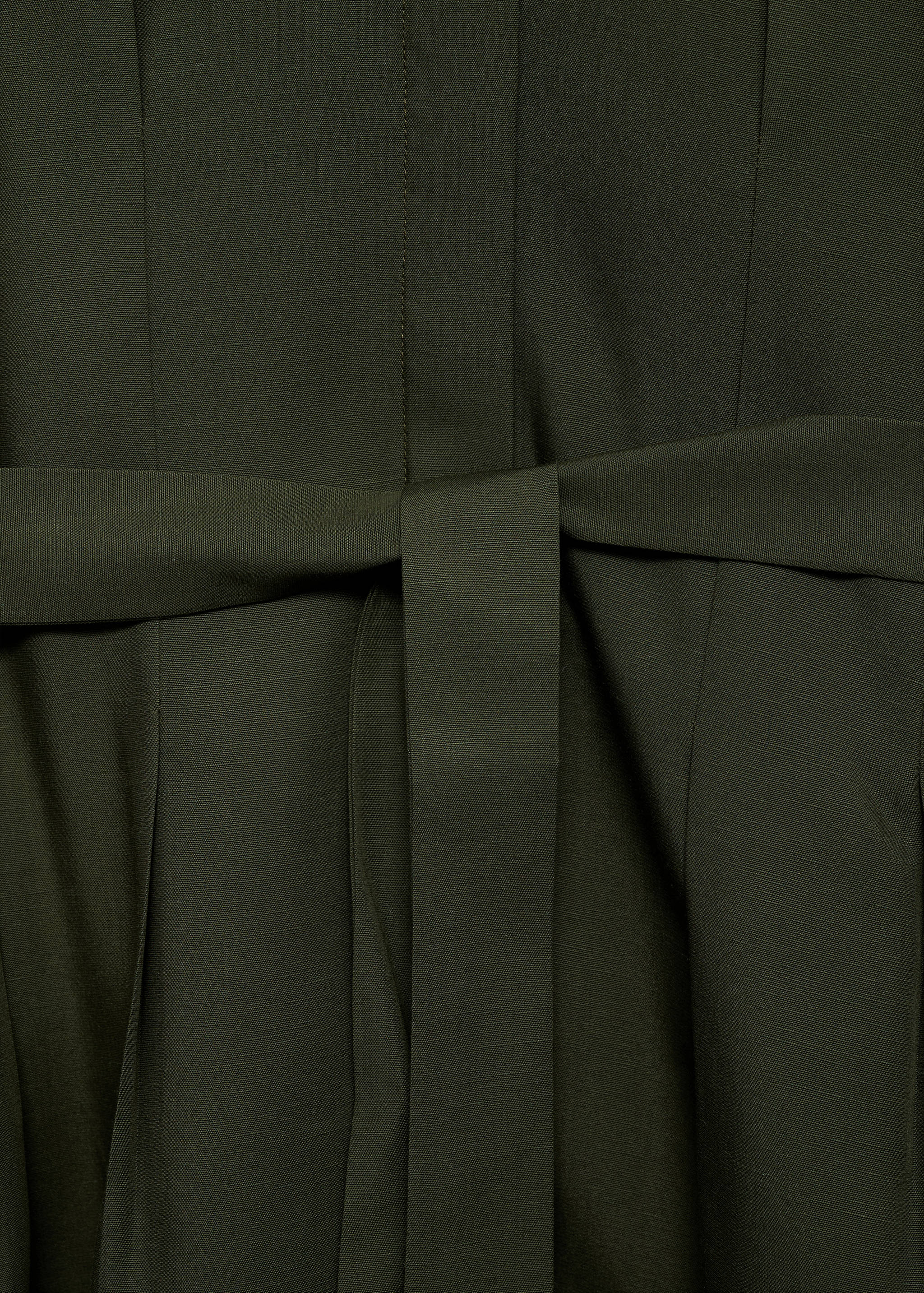 Linen and lyocell-blend shirt dress with belt - Details of the article 0